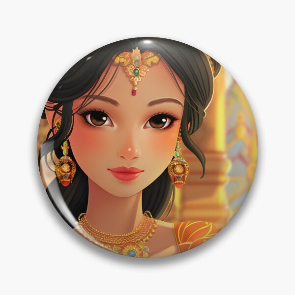 Item preview, Elegant princess in a vibrant traditional royal setting designed and sold by Artessie.