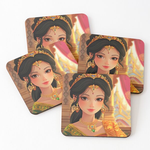 Item preview, Elegant princess in a vibrant traditional royal setting designed and sold by Artessie.