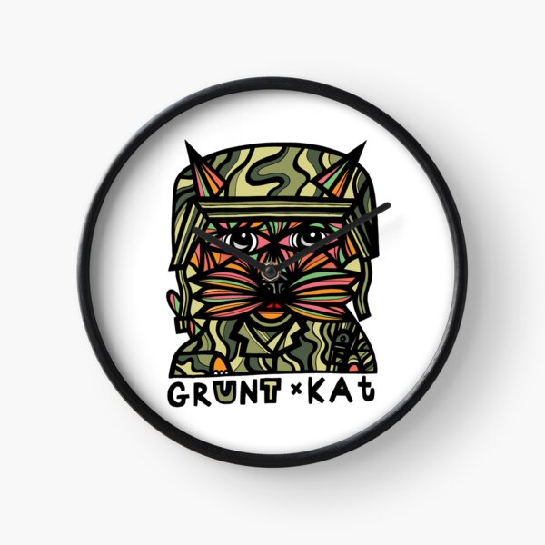 "Grunt Kat" Clock