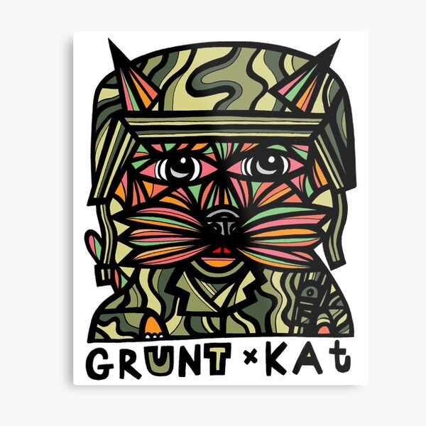 "Grunt Kat" Metal Print