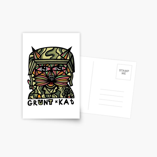 "Grunt Kat" Postcard