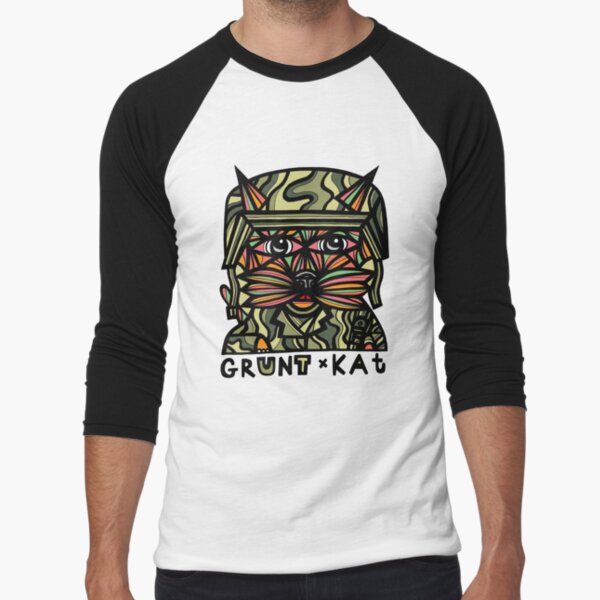 "Grunt Kat" Baseball ¾ Sleeve T-Shirt