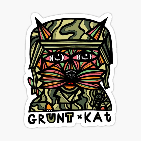 "Grunt Kat" Sticker