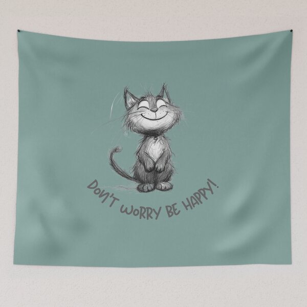 Item preview, Don't Worry Be Happy Cat designed and sold by Ellimade.