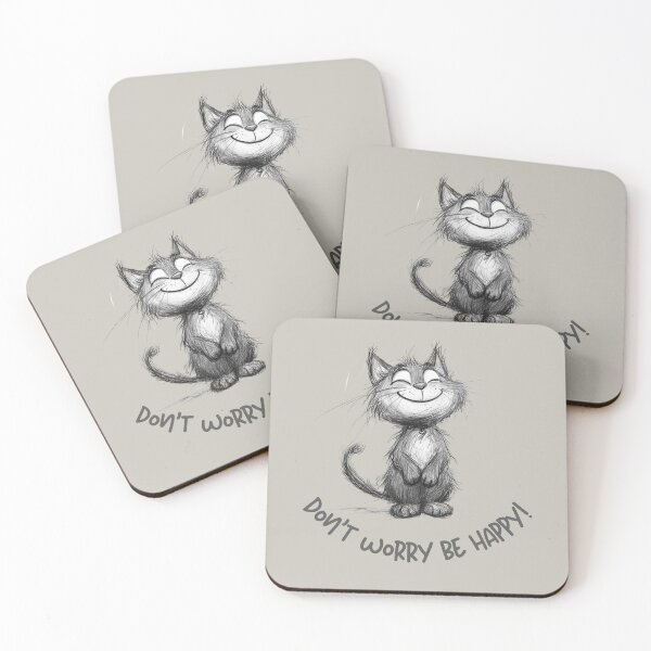 Item preview, Don't Worry Be Happy Cat designed and sold by Ellimade.