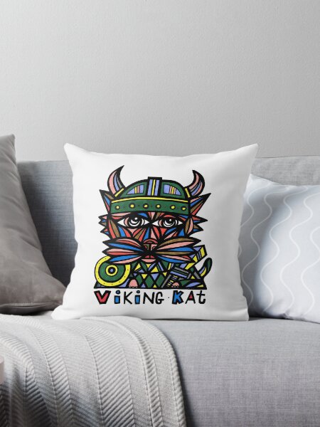 "Viking Kat" Throw Pillow