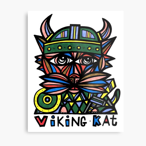 "Viking Kat" Metal Print