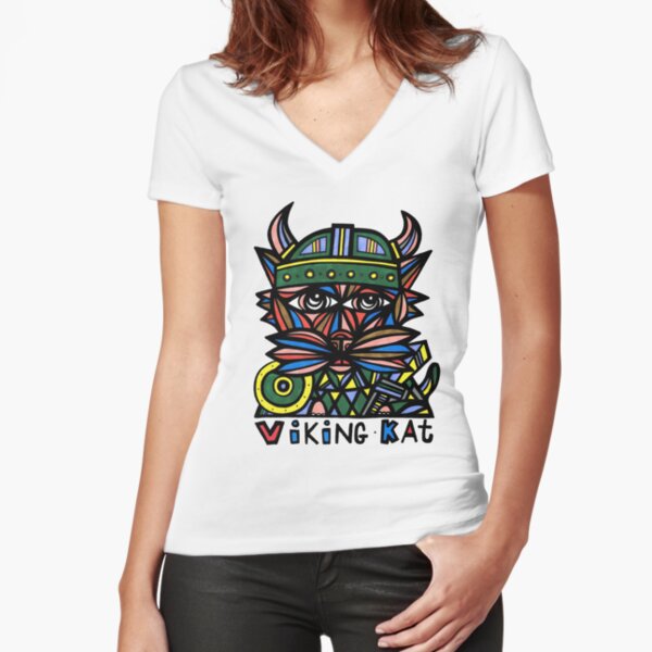 "Viking Kat" Fitted V-Neck T-Shirt