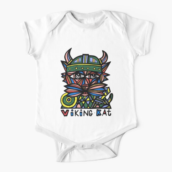 "Viking Kat" Short Sleeve Baby One-Piece