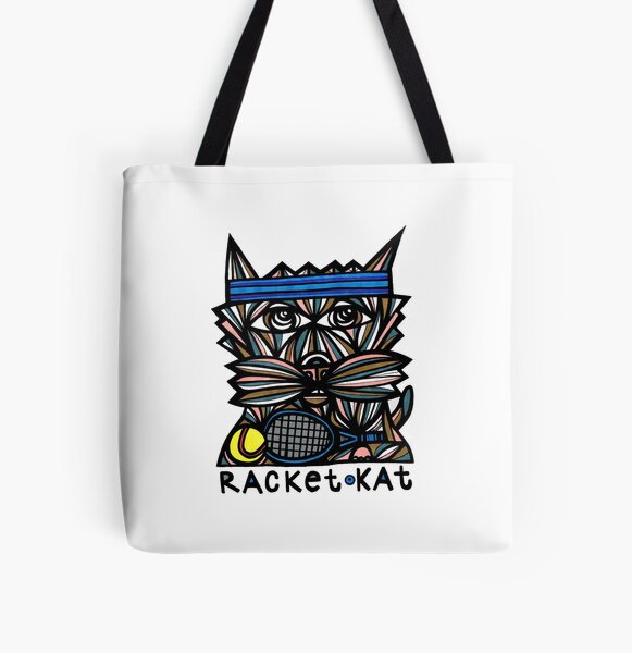 "Racket Kat" All Over Print Tote Bag