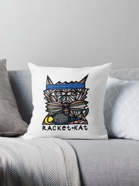 "Racket Kat" Throw Pillow