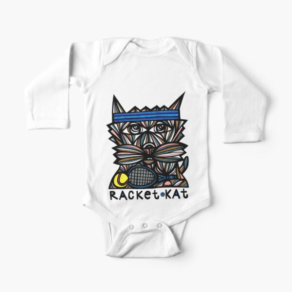 "Racket Kat" Long Sleeve Baby One-Piece