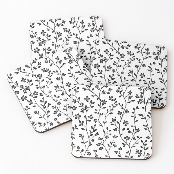 Item preview, Minimalistic Black and White Floral Pattern designed and sold by Fab-Haven.