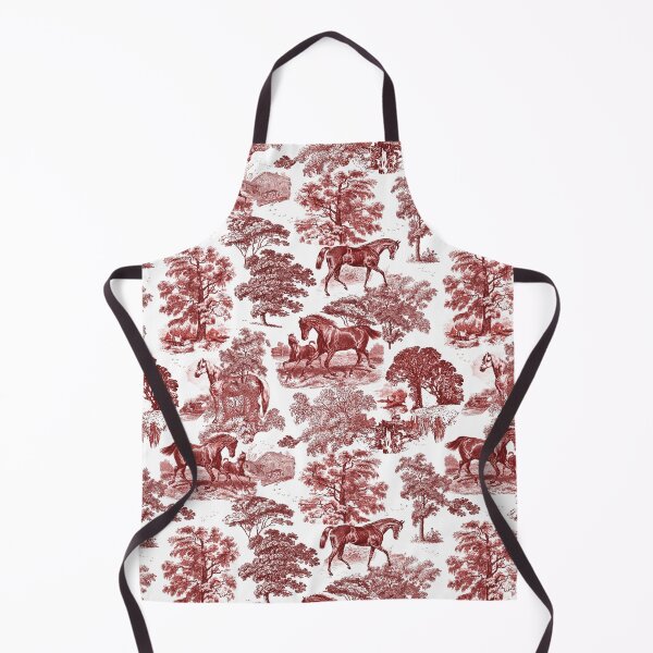 Item preview, Elegant Vintage Chic Red Toile Horses Pattern designed and sold by tanjica.