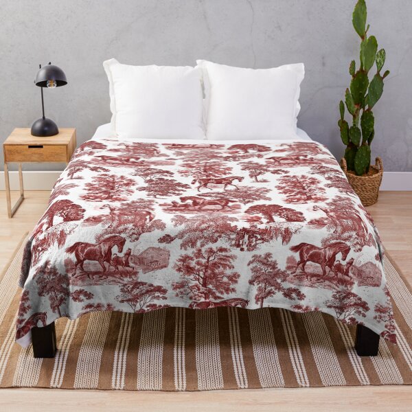 Item preview, Elegant Vintage Chic Red Toile Horses Pattern designed and sold by tanjica.