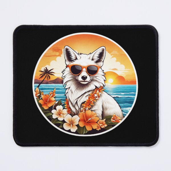 Item preview, Polar Fox with Sunglasses at Sunset on a Hawaii Beach designed and sold by NautiChic.