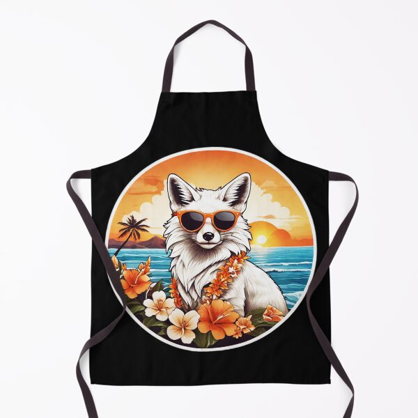Artikelvorschau, Polarfuchs mit Sonnenbrille bei Sonnenuntergang an einem Strand in Hawaii entworfen und verkauft von NautiChic.