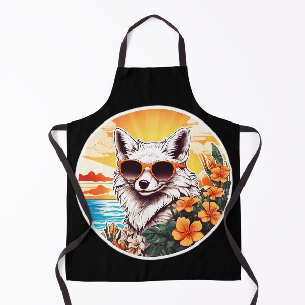 Item preview, Snow Fox with Sunglasses at Sunset on a Hawaii Beach designed and sold by NautiChic.