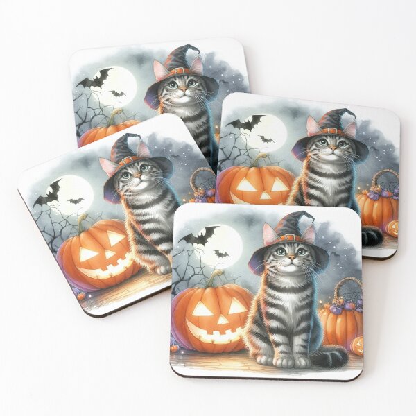 Item preview, halloween cat and pumpkins 7 designed and sold by Zelda50.