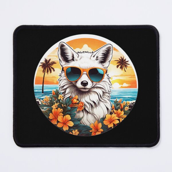 Item preview, Arctic Fox with Sunglasses at Sunset on a Hawaii Beach designed and sold by NautiChic.