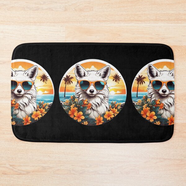 Item preview, Arctic Fox with Sunglasses at Sunset on a Hawaii Beach designed and sold by NautiChic.