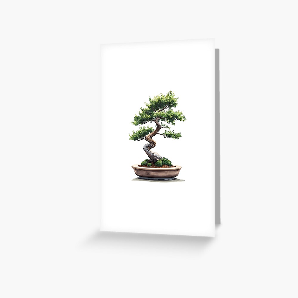 Big Bonsai Zen Enso Circle & Kanji Art Greeting Card