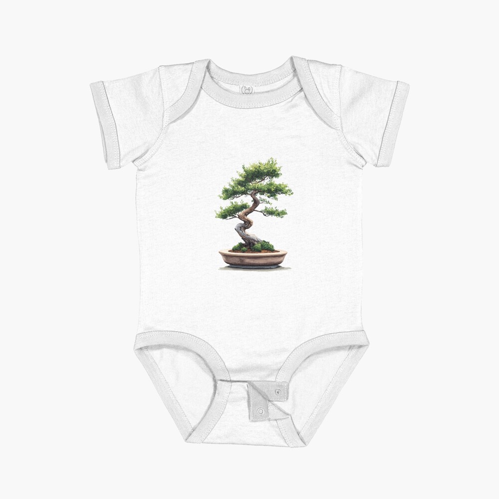 Short Sleeve Baby One-Piece - Big Bonsai Zen Enso Circle & Kanji Art