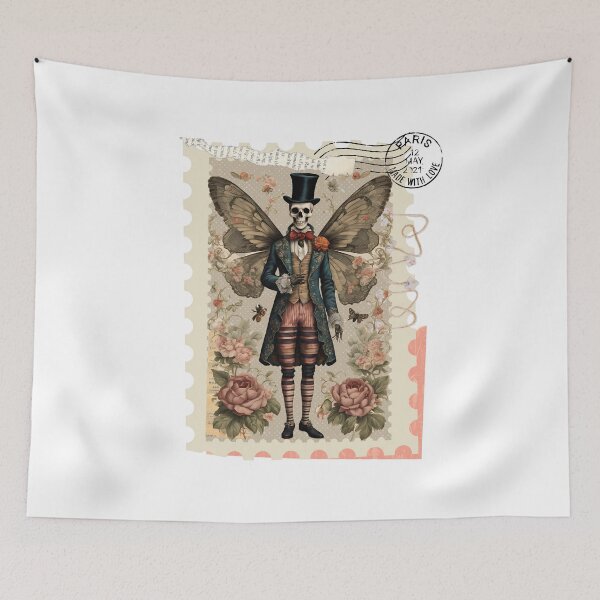 Item preview, Ethereal Steampunk Skeleton Butterfly - Vintage Floral Art designed and sold by MiszungART.