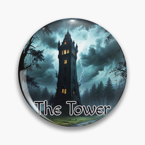 Item preview, Major Arcana Tarot Card The Tower - Old Castle Struck by Lightning designed and sold by Pixel Waite.