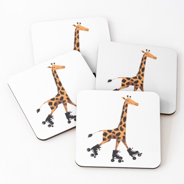Item preview, Quirky Giraffe on Rollerskates - Fun Animal Design designed and sold by Slick-Waffles.