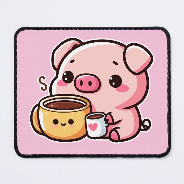 Item preview, Kawaii Cute Pig Drinking Coffee 2 | Pet and Animals for Men and Women t-shirt designed and sold by panchiTWO.