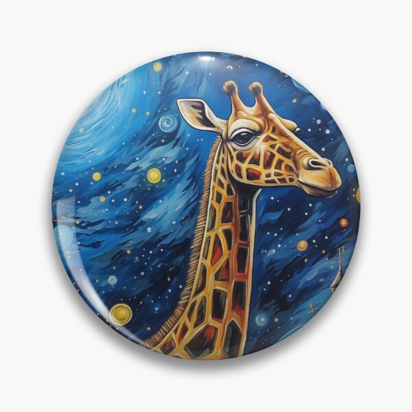 Item preview, Starry night abstract painting of giraffe on a space ship designed and sold by Daydreamsatdawn.