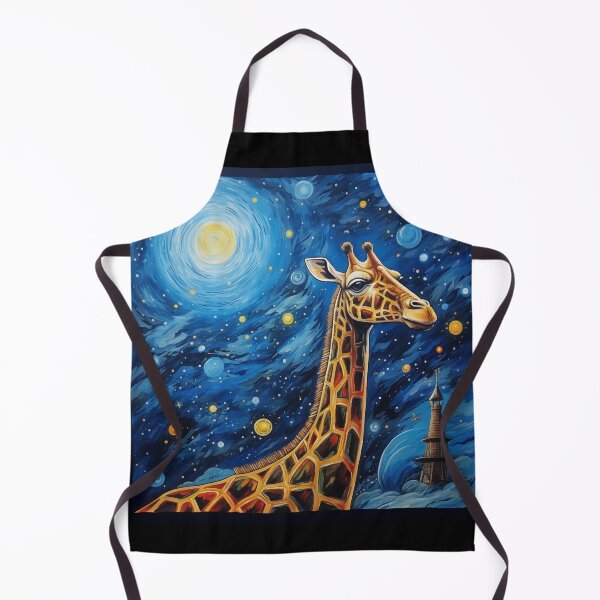 Item preview, Starry night abstract painting of giraffe on a space ship designed and sold by Daydreamsatdawn.