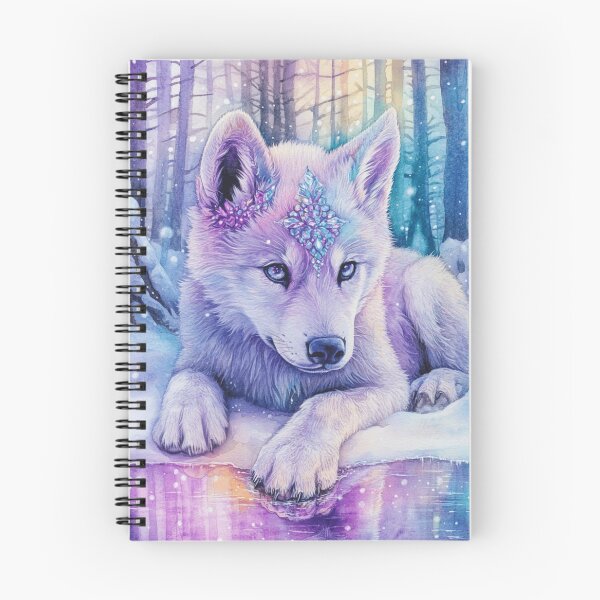 Item preview, Colorful Watercolor Painted Wolfdog Puppy In Winter  designed and sold by Nocturne  Paws.