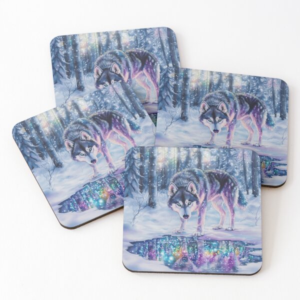 Item preview,  Colorful Watercolor Painted Wolfdog In Winter Forest  designed and sold by Nocturne  Paws.