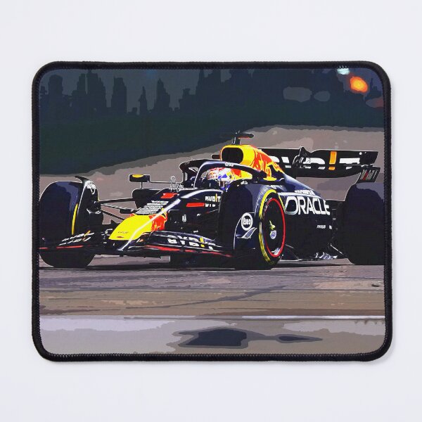 Item preview, Max Verstappen racing his 2024 F1 car during the Singapore Grand Prix watercolor designed and sold by Rodissimus1984.