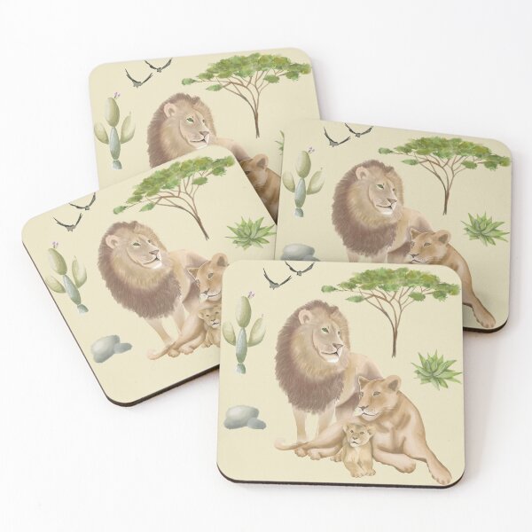 Item preview, africa, safari, maps, animals, lion, lioness, lion cub designed and sold by Tetiana Pohurska.