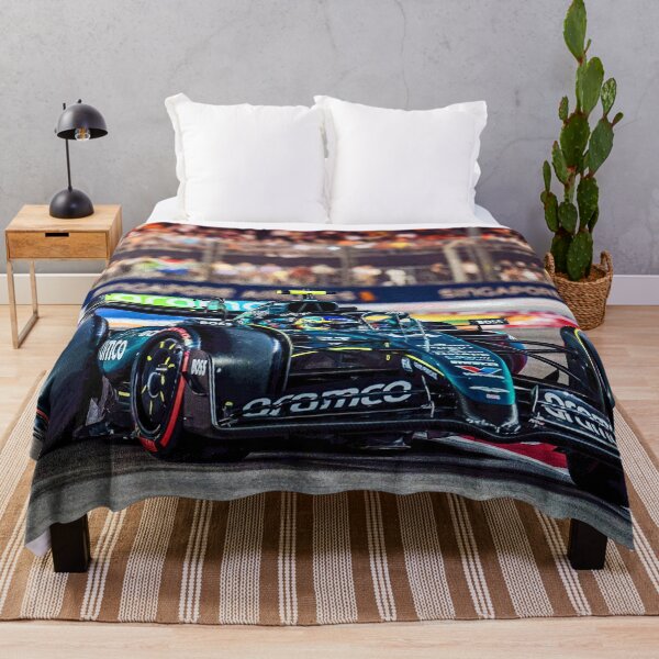 Item preview, Fernando Alonso racing his 2024 F1 car during the Singapore Grand Prix abstract designed and sold by Rodissimus1984.