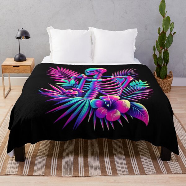 Item preview,  Neon Tropical Skeleton with Vibrant Foliage designed and sold by pumsquare.