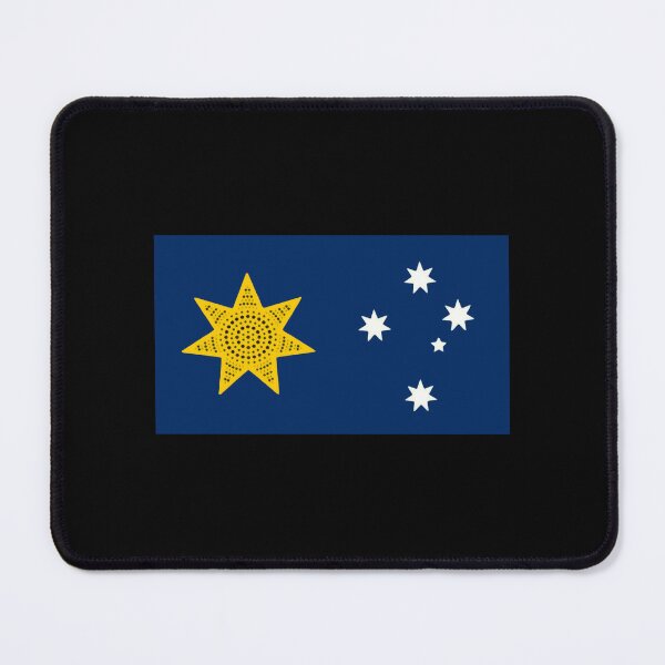Item preview, Australia Golden Federation Sun flag. Blue edition with Southern Cross  designed and sold by Kangaroo Sun.