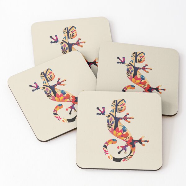 Aperçu de l'œuvre Signe ethnique de lézard gecko dans un design abstrait moderne créée et vendue par mikistudio.