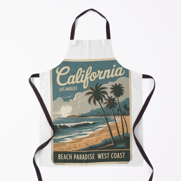 Item preview, A retro poster-style beach scene set in Los Angeles, California designed and sold by OneLastWish.