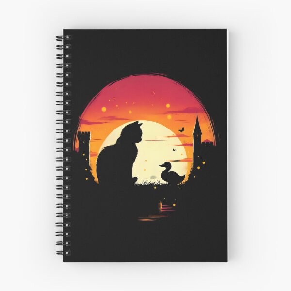 Item preview,  Sunset Silhouette of Cat and Duck by the Castle designed and sold by pumsquare.