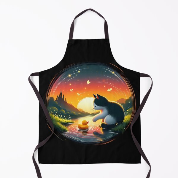 Item preview, Whimsical Cat and Duck Sunset Fantasy designed and sold by pumsquare.