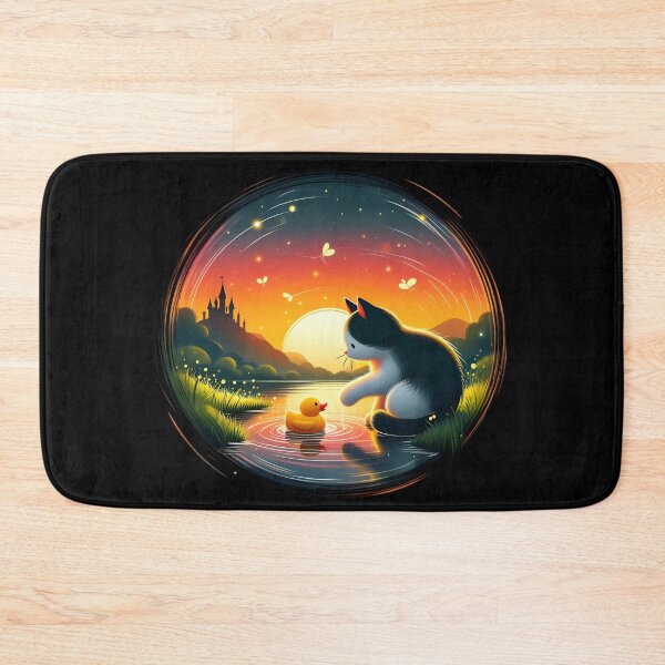 Item preview,  Whimsical Cat and Duck Sunset Fantasy designed and sold by pumsquare.