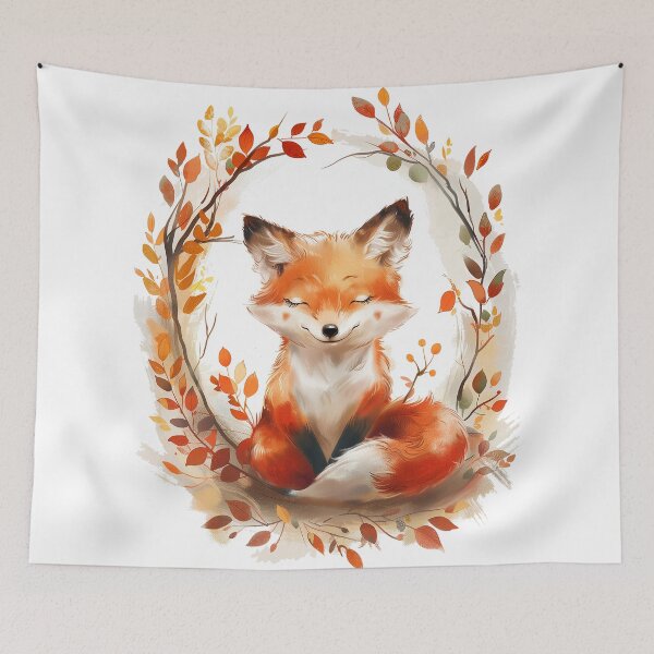 Item preview, Autumn red cute fox designed and sold by ArtStyleAlice.
