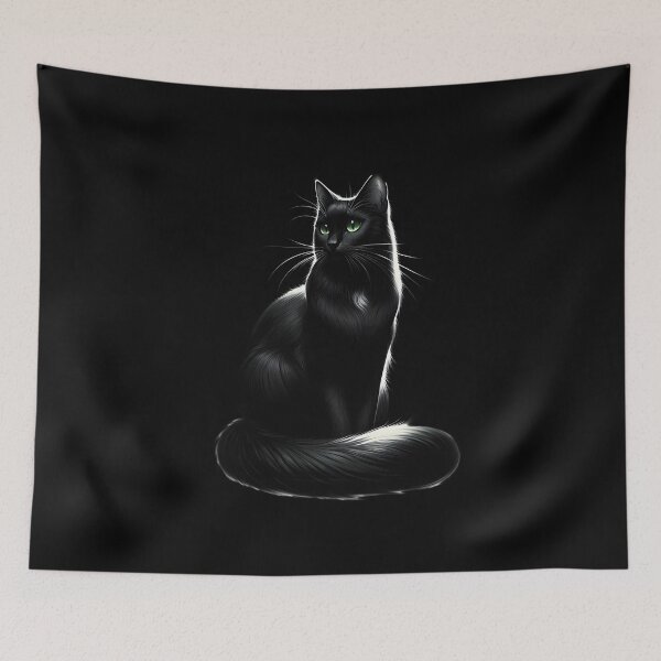 Item preview,  Mysterious Black Cat with Emerald Eyes designed and sold by pumsquare.