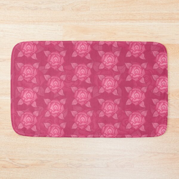 Item preview, pink roses floral art seamless pattern wallpaper print designed and sold by SpinklyCreations.