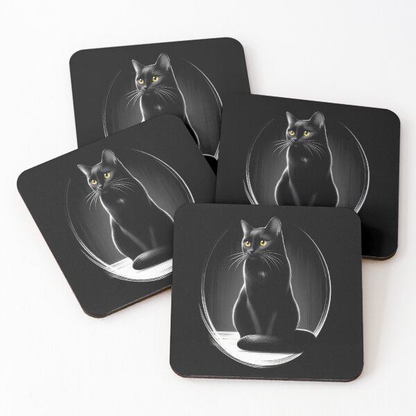 Item preview,  Elegant Black Cat with Glowing Eyes designed and sold by pumsquare.