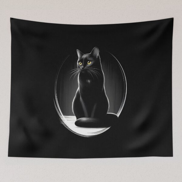 Item preview,  Elegant Black Cat with Glowing Eyes designed and sold by pumsquare.